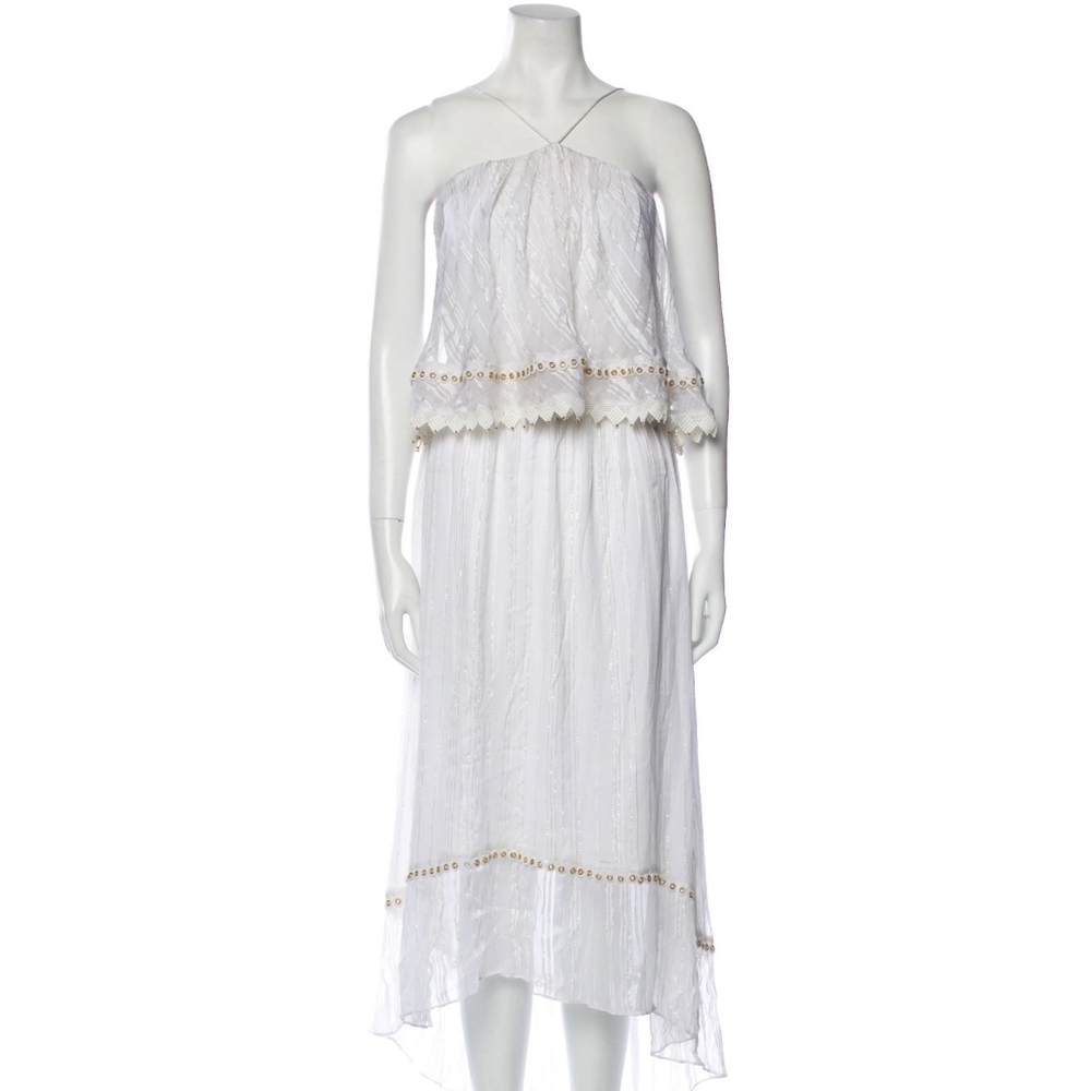 Ramy Brook white gold halterneck dress size S